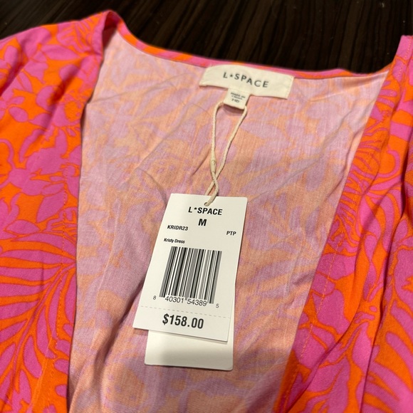 L Space Kristy Long Sleeve Faux-Wrap Cover-Up Dress Path to Paradise Medium NWT - Picture 9 of 9